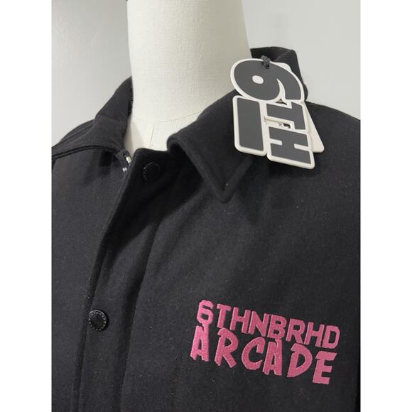 New 6TH NBRHD Neighborhood "DIGITAL" Arcade Cotton Wool Varsity Coat Jacket XL - Picture 3 of 6